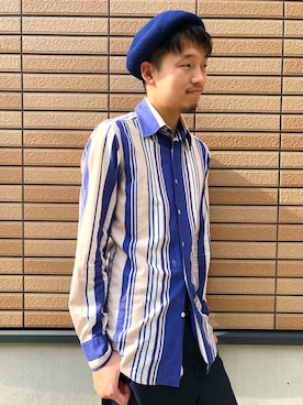 「アイテム（ハンチング/ベレー帽）」を使った、永森コウヤさん（メンズ・177cm・20代）の秋コーディネート