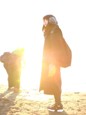 「Reebok（リーボック）のユニセックス リーボック インスタ ポンプフューリー ブラック Reebok INSTAPUMP FURY OG V65750（スニーカー）」を使った、高橋パーさん（レディース・154cm）の冬コーディネート