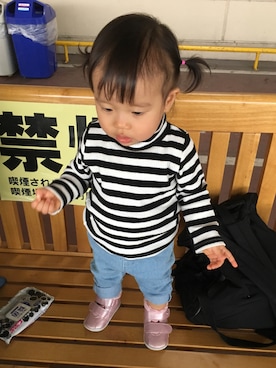 「おんなのこコーデ」｜「アイテム（その他トップス）」を使った、Rinnaさん（キッズ・70cm）の秋コーディネート
