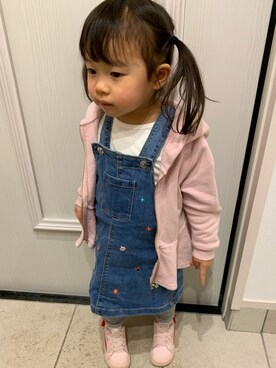 「90cm」｜「アイテム（オールインワン・サロペット）」を使った、Rinnaさん（キッズ・90cm）の春コーディネート