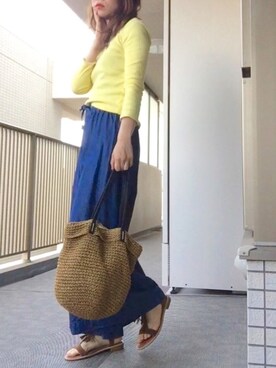 「NOMBRE IMPAIR（ノンブルアンペール）のアイテム（Tシャツ/カットソー）」を使った、すぎこさん（レディース・157cm）の春コーディネート