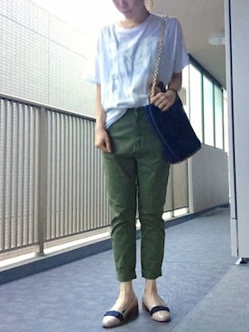 「Doシンプル部」｜「アイテム（チノパンツ）」を使った、すぎこさん（レディース・158cm）の秋コーディネート