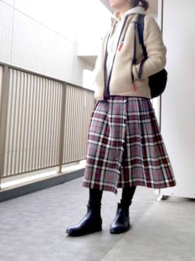 「patagonia」｜「アイテム（レインシューズ）」を使った、すぎこさん（レディース・157cm）の春コーディネート