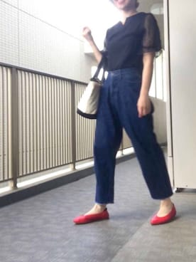 「赤い靴」｜すぎこさん（レディース・157cm）の夏コーディネート