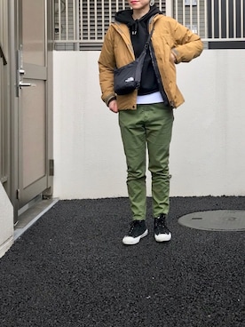 「ブラウンコーデ」｜「アイテム（ナイロンジャケット）」を使った、すぎこさん（レディース・157cm）の冬コーディネート