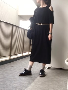 「カットオフ」｜「アイテム（ワンピース/ドレス）」を使った、すぎこさん（レディース・157cm）の秋コーディネート