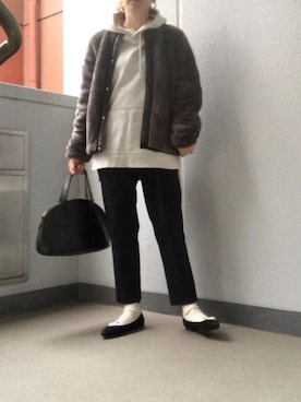 「プルオーバーパーカー」｜「アイテム（ブルゾン）」を使った、すぎこさん（レディース・157cm）の秋コーディネート