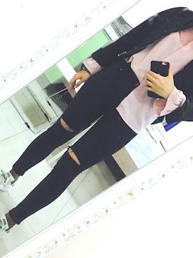 「PAZZO（パッゾ）のアイテム（ブルゾン）」を使った、HelloAspiraionさん（レディース・168cm）の春コーディネート