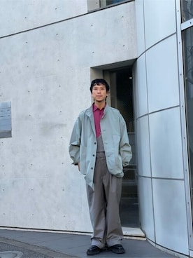 「MAISON SPECIAL（メゾンスペシャル）のアイテム（オールインワン・サロペット）」を使った、MAISON SPECIALさん（メンズ・178cm）の秋コーディネート