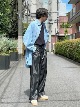 「MAISON SPECIAL（メゾンスペシャル）のアイテム（モカシン/デッキシューズ）」を使った、MAISON SPECIALさん（メンズ・178cm）の秋コーディネート