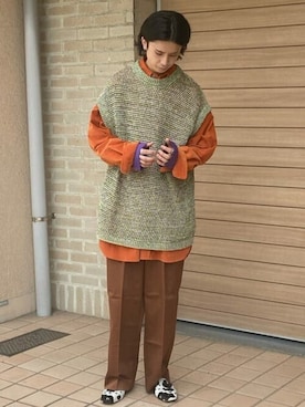 「MAISON SPECIAL（メゾンスペシャル）のアイテム（スリッポン）」を使った、MAISON SPECIALさん（メンズ・178cm）の秋コーディネート
