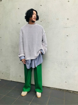 「MAISON SPECIAL（メゾンスペシャル）のアイテム（モカシン/デッキシューズ）」を使った、MAISON SPECIALさん（メンズ・178cm）の秋コーディネート