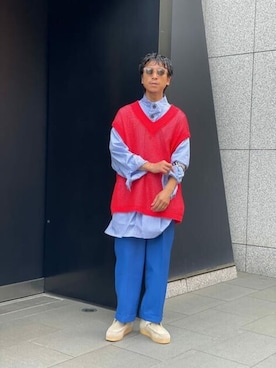 「MAISON SPECIAL（メゾンスペシャル）のアイテム（モカシン/デッキシューズ）」を使った、MAISON SPECIALさん（メンズ・178cm）の秋コーディネート