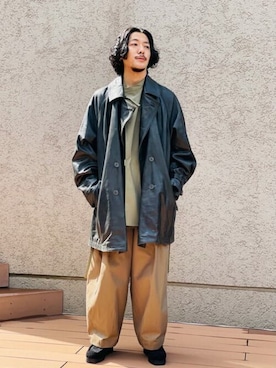 「MAISON SPECIAL（メゾンスペシャル）のアイテム（モカシン/デッキシューズ）」を使った、MAISON SPECIALさん（メンズ・178cm）の秋コーディネート