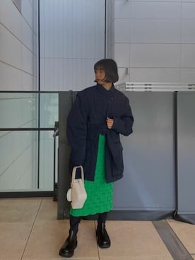 「グリーンスカート」｜「アイテム（ジャケット/アウター）」を使った、MAISON SPECIALさん（レディース・156cm）の秋コーディネート