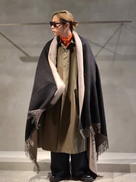 「秋トレンド2021」｜「アイテム（ステンカラーコート）」を使った、MAISON SPECIALさん（メンズ・175cm）の秋コーディネート