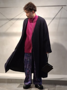 「MAISON SPECIAL（メゾンスペシャル）のアイテム（ノーカラーコート）」を使った、MAISON SPECIALさん（メンズ・168cm）の冬コーディネート