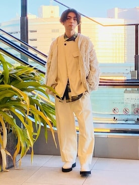 「MAISON SPECIAL（メゾンスペシャル）のアイテム（スウェットパンツ）」を使った、MAISON SPECIALさん（メンズ・181cm）の冬コーディネート
