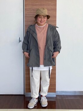 「USAコットン」｜「アイテム（マウンテンパーカー）」を使った、kumiさん（レディース・152cm）の春コーディネート