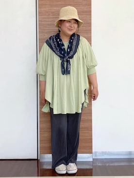 「coen（コーエン）のアイテム（帽子）」を使った、kumiさん（レディース・152cm）の春コーディネート