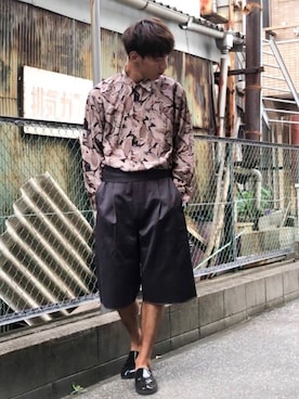 「BEAMS（ビームス）のアイテム（スリッポン）」を使った、TenMuさん（メンズ・177cm）の夏コーディネート