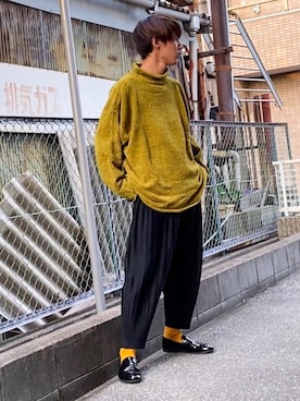「BEAMS（ビームス）のアイテム（スリッポン）」を使った、TenMuさん（メンズ・177cm）の秋コーディネート