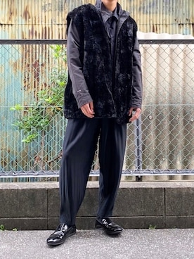 「BEAMS（ビームス）のアイテム（スリッポン）」を使った、TenMuさん（メンズ・177cm）の冬コーディネート