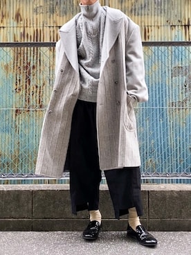 「BEAMS（ビームス）のアイテム（スリッポン）」を使った、TenMuさん（メンズ・177cm）の冬コーディネート