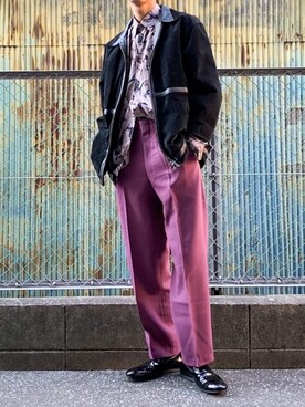 「BEAMS（ビームス）のアイテム（スリッポン）」を使った、TenMuさん（メンズ・177cm）の冬コーディネート