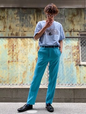 「BEAMS（ビームス）のアイテム（スリッポン）」を使った、TenMuさん（メンズ・177cm）の夏コーディネート