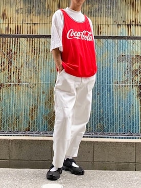 「niko and...（ニコアンド）のペインターデニムパンツ（デニムパンツ）」を使った、TenMuさん（メンズ・177cm）の夏コーディネート