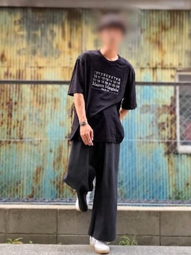 「JOHN LAWRENCE SULLIVAN（ジョンローレンスサリバン）のRIGID DENIM WIDE PANTS（デニムパンツ）」を使った、TenMuさん（メンズ・177cm）の秋コーディネート