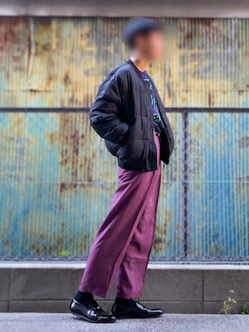 「BEAMS（ビームス）のアイテム（スリッポン）」を使った、TenMuさん（メンズ・177cm）の冬コーディネート