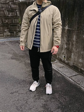 「JUNRED（ジュンレッド）のアイテム（マウンテンパーカー）」を使った、yabさん（メンズ・177cm）の春コーディネート