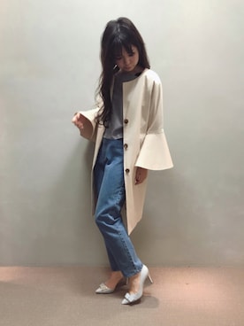 「RANDA（ランダ）のアイテム（その他アウター）」を使った、nakamura sayakaさん（レディース・156cm）の冬コーディネート