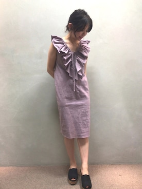 「RANDA（ランダ）のアイテム（ワンピース/ドレス）」を使った、nakamura sayakaさん（レディース・156cm）の春コーディネート