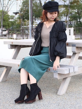 「RANDA（ランダ）のアイテム（ジャケット/アウター）」を使った、nakamura sayakaさん（レディース・156cm）の秋コーディネート