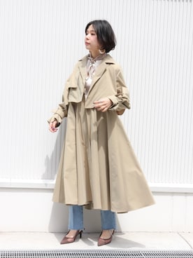 「RANDA（ランダ）のアイテム（ジャケット/アウター）」を使った、nakamura sayakaさん（レディース・156cm）の春コーディネート