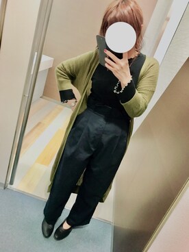 「お仕事スタイル」｜「アイテム（スラックス）」を使った、まる☺︎さん（レディース・157cm）の秋コーディネート