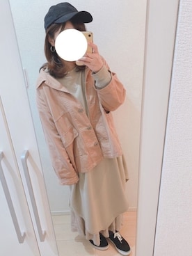 「しまむら（シマムラ）のアイテム（カバーオール）」を使った、まる☺︎さん（レディース・157cm）の春コーディネート