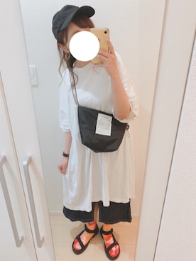 「MERLOT（メルロー）のアイテム（帽子）」を使った、まる☺︎さん（レディース・157cm）の夏コーディネート