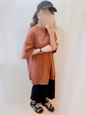 「MERLOT（メルロー）のアイテム（帽子）」を使った、まる☺︎さん（レディース・157cm）の夏コーディネート