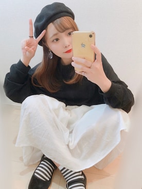 「ラブアンドピース2020」｜「アイテム（バレエシューズ）」を使った、まる☺︎さん（レディース・157cm）の秋コーディネート