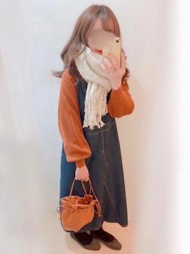 「sakishimatokyo」｜「アイテム（ジャンパースカート）」を使った、まる☺︎さん（レディース・157cm）の冬コーディネート