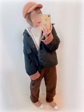 「MERLOT（メルロー）のアイテム（その他アウター）」を使った、まる☺︎さん（レディース・157cm）の冬コーディネート