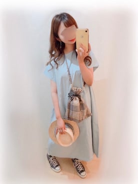 「sakishimatokyo」｜「アイテム（帽子）」を使った、まる☺︎さん（レディース・157cm）の夏コーディネート