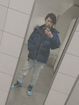 「Reebok（リーボック）のアイテム（ダウンジャケット/コート）」を使った、千尋さん（メンズ・180cm）の冬コーディネート
