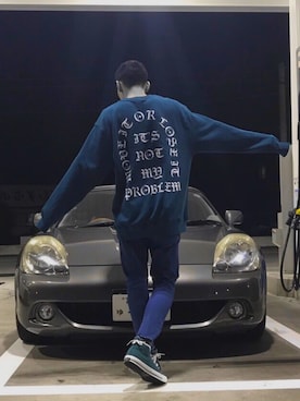 「H&M（エイチ・アンド・エム）のアイテム（スウェット）」を使った、JOY(KAMIKAZE)さん（メンズ・173cm）の冬コーディネート