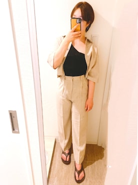 「JEANASIS（ジーナシス）のアイテム（セットアップ）」を使った、cotoさん（レディース・161cm）の夏コーディネート