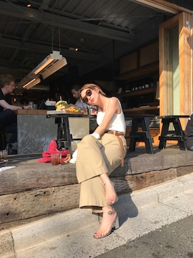 「アイテム（パンツ）」を使った、AKIKO SHINOZAKIさん（レディース・154cm）の春コーディネート